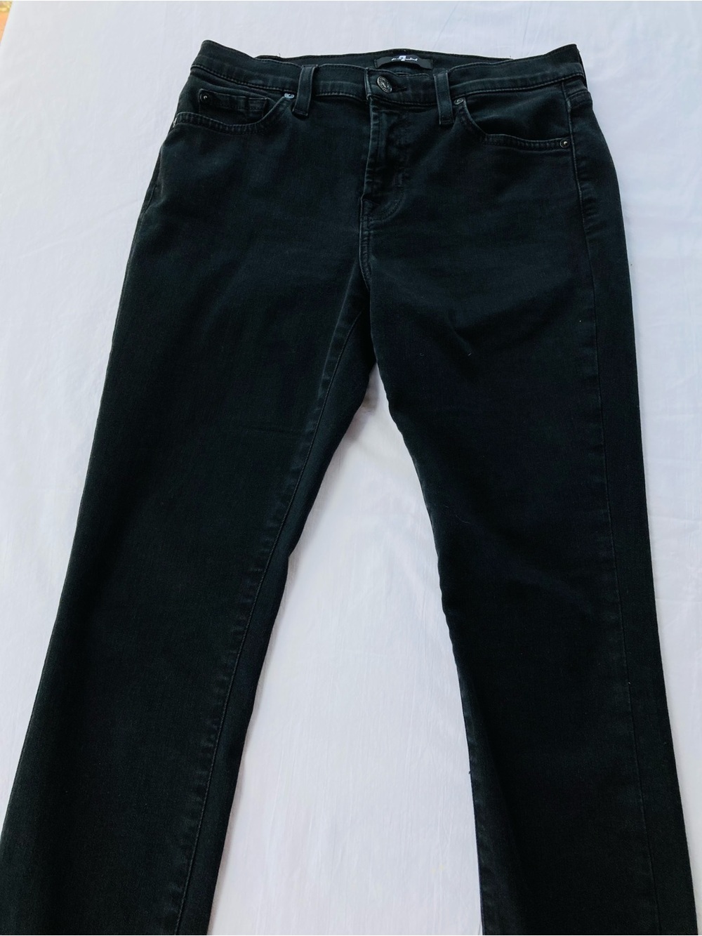 7 For All Mankind Gwenevere Skinny Black Jeans Size 28